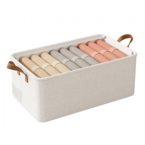 衣服收纳整理箱衣柜棉麻布艺收纳盒牛仔裤子放杂物神器储物百纳箱