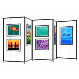 折叠书画展板幼儿园学校美术作品展书法摄影宣传展示架屏风展览板