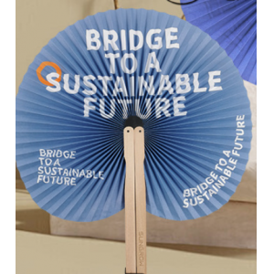 婚礼扇子纸面圆形木柄团扇景区宣传可印logo圆扇塑料心形小扇子